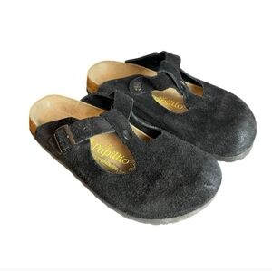 Birkenstock Papillio Black Suede Clogs - Size 38